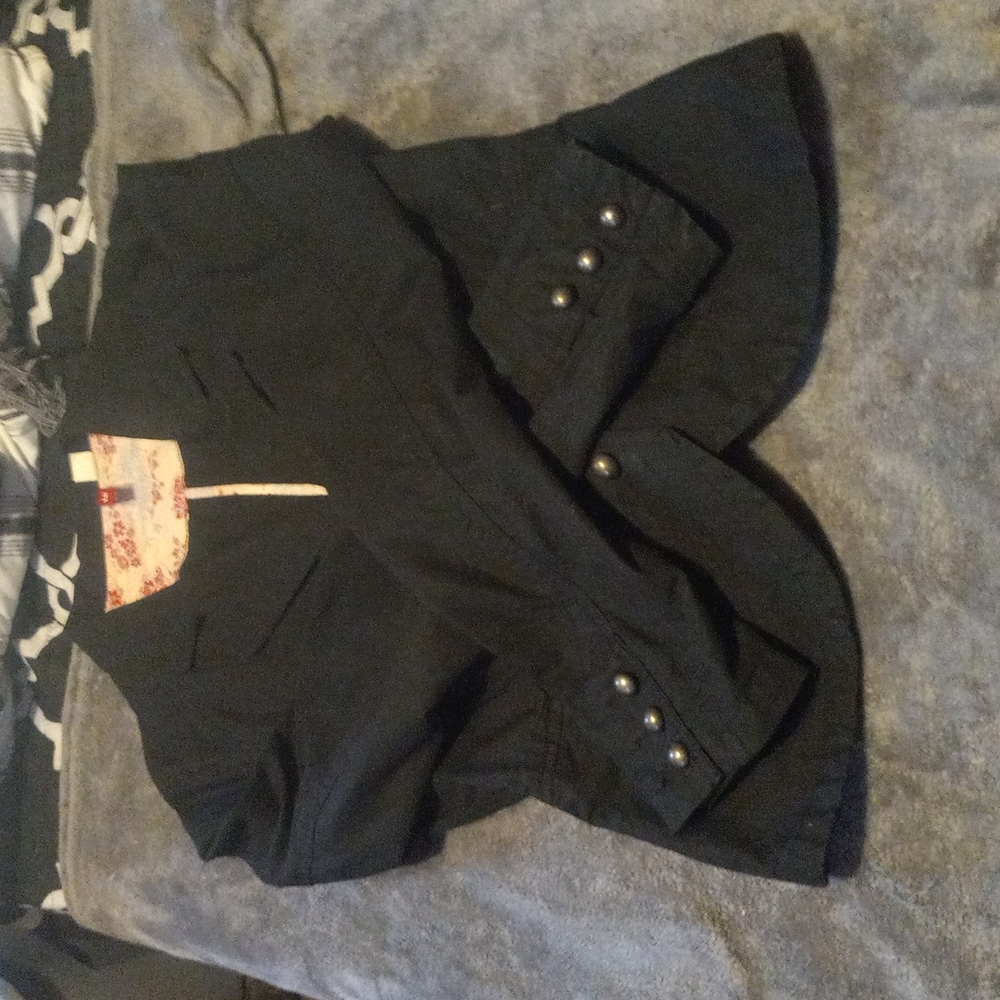Lightweight Jacket...H&M button up blazer black with gold hardware detail